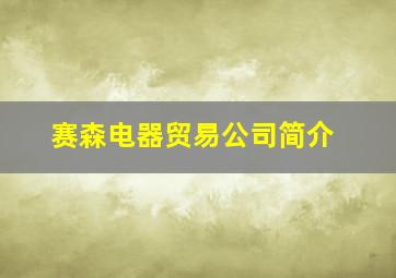 赛森电器贸易公司简介