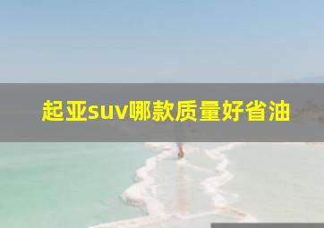 起亚suv哪款质量好省油