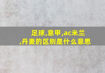 足球,意甲,ac米兰,丹麦的区别是什么意思