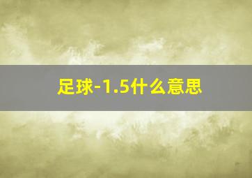 足球-1.5什么意思