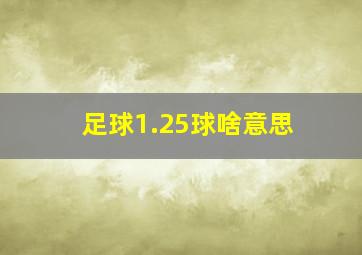 足球1.25球啥意思