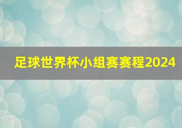 足球世界杯小组赛赛程2024