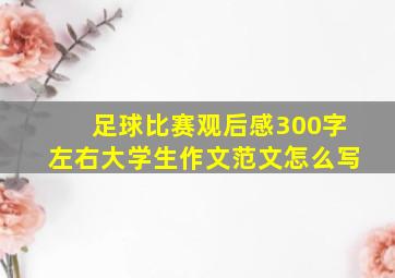 足球比赛观后感300字左右大学生作文范文怎么写