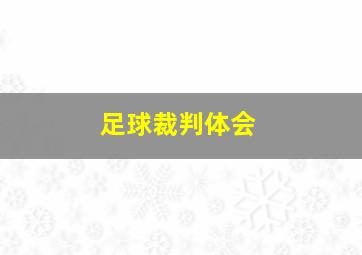 足球裁判体会