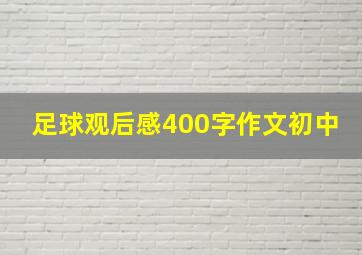 足球观后感400字作文初中