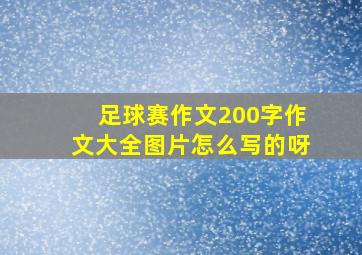 足球赛作文200字作文大全图片怎么写的呀