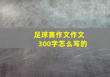 足球赛作文作文300字怎么写的