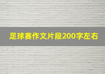 足球赛作文片段200字左右