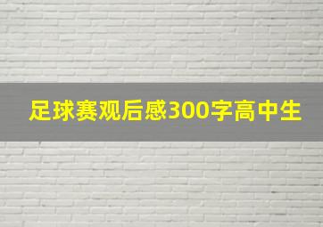 足球赛观后感300字高中生