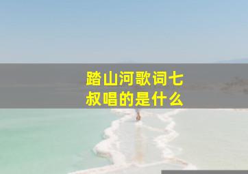 踏山河歌词七叔唱的是什么