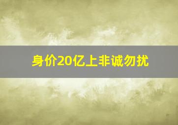 身价20亿上非诚勿扰