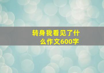 转身我看见了什么作文600字