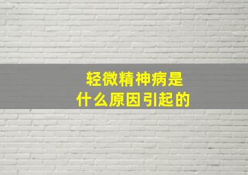 轻微精神病是什么原因引起的