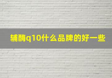 辅酶q10什么品牌的好一些