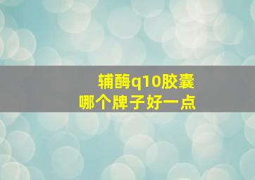 辅酶q10胶囊哪个牌子好一点