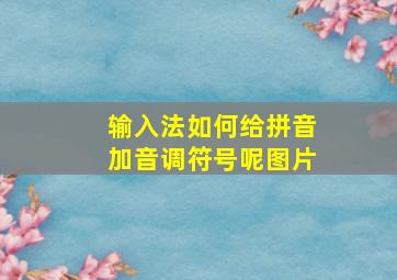 输入法如何给拼音加音调符号呢图片