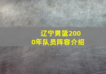 辽宁男篮2000年队员阵容介绍