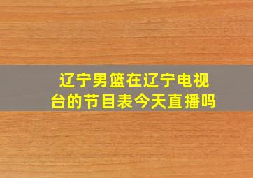 辽宁男篮在辽宁电视台的节目表今天直播吗