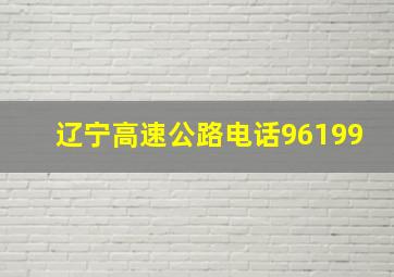 辽宁高速公路电话96199