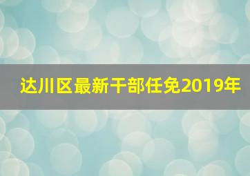 达川区最新干部任免2019年