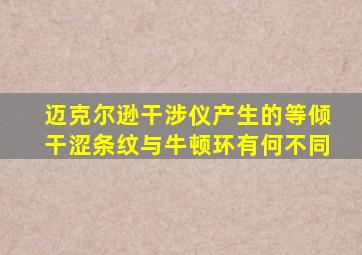 迈克尔逊干涉仪产生的等倾干涩条纹与牛顿环有何不同