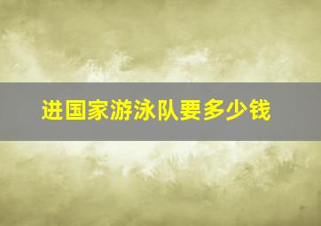 进国家游泳队要多少钱