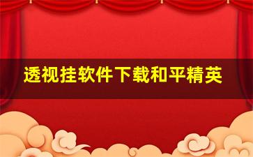 透视挂软件下载和平精英