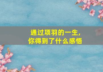 通过项羽的一生,你得到了什么感悟