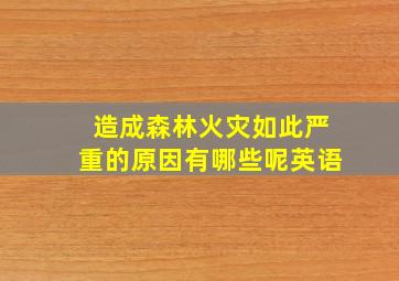 造成森林火灾如此严重的原因有哪些呢英语