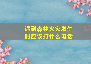 遇到森林火灾发生时应该打什么电话