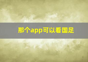 那个app可以看国足