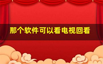 那个软件可以看电视回看