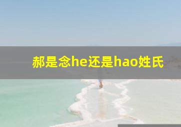 郝是念he还是hao姓氏