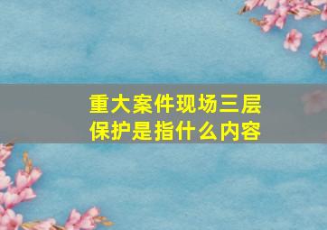 重大案件现场三层保护是指什么内容