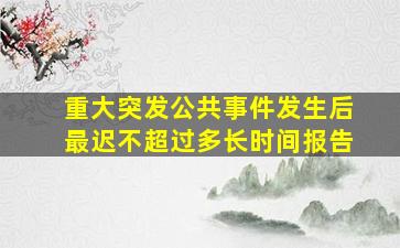 重大突发公共事件发生后最迟不超过多长时间报告