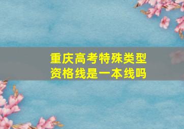 重庆高考特殊类型资格线是一本线吗