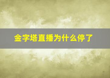 金字塔直播为什么停了