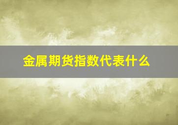 金属期货指数代表什么