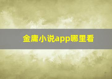 金庸小说app哪里看