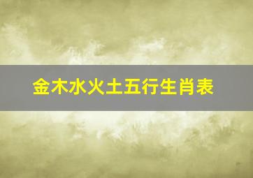 金木水火土五行生肖表