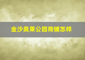 金沙奥莱公园商铺怎样