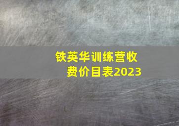 铁英华训练营收费价目表2023