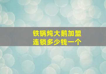 铁锅炖大鹅加盟连锁多少钱一个