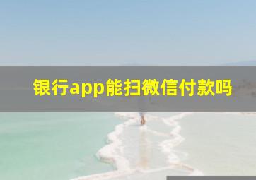 银行app能扫微信付款吗