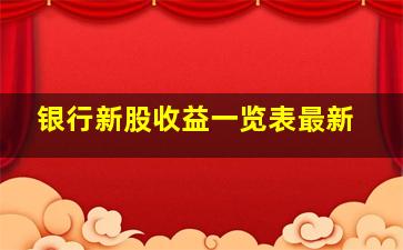 银行新股收益一览表最新