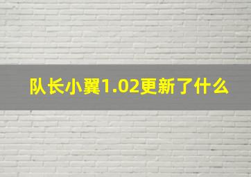 队长小翼1.02更新了什么