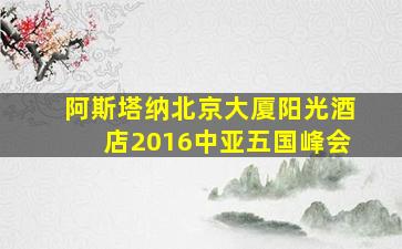 阿斯塔纳北京大厦阳光酒店2016中亚五国峰会