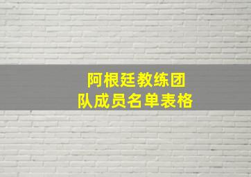 阿根廷教练团队成员名单表格