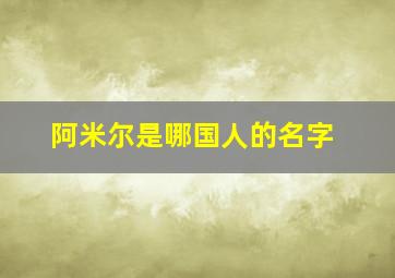 阿米尔是哪国人的名字