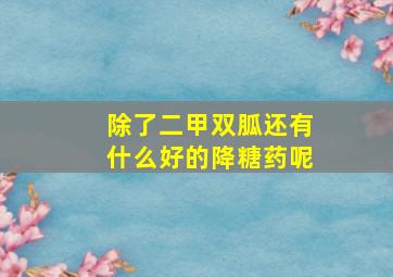 除了二甲双胍还有什么好的降糖药呢